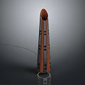 Modern Wooden Tower Audio Speaker with Sleek Design Speaker Holes and Circular Base