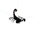 Realistic Reptile Scorpion With Black Body Orange Tail And Multiple Legs Isolated On Light Background