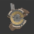 Ancient Ruined Circular Building 3D Model With Ring Design And Central Steps