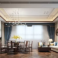 New Chinese-style private room large private room 3d model