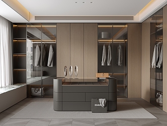 Modern Italian Cloakroom Wardrobe Island Table Glass Wardrobe Corner Wardrobe 3d model