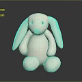 White Rabbit Stuffed Toy With Long Ears Soft Plush And Cute Design 3d model