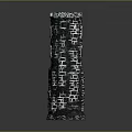 Cartoon Fantasy Tower In Pixel Style With Block Structure And Blue Glowing Lights
