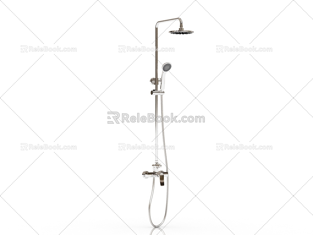 Modern shower shower with large shower 3d model