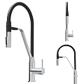 Black Single Bowl Sink With Foldable Cover And Modern Faucet Design