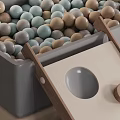 Kids Play Equipment With Ball Pit Slide And Wooden Blocks