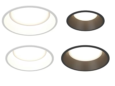 Modern LED Downlights With Round Design In White And Black Colors 3d model