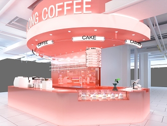 Modern Coffee Shop Cake Bread Dessert Baking Catering Booth Shop 3d model