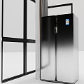 Sleek Modern Stainless Steel Refrigerator Freezer With Double Door In Minimalist Kitchen Space