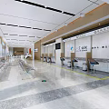 Modern Spacious Bright Bank Lobby With Marble Floors Comfortable Waiting Seats And Functional Service Counters