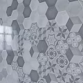 Modern Decorative Tile With Hexagonal Star And Circular Patterns In Gray Tone 3d model