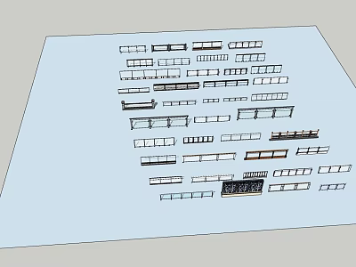 Various Fence Designs With Different Styles and Structural Options for Outdoor Spaces 3d model