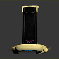 Unique Golden Mirror With Curved Decorations Black Top Component Reflecting Building