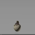 Handcrafted Cream Colored Clay Vase With Brown Decorative Patterns And Handles For Home Decoration