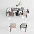 Modern Dining Table and Chair Combination 3d model