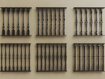 European-style Iron Railing Metal Railing 3d model