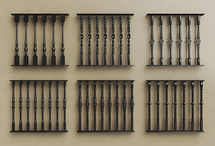 European-style Iron Railing Metal Railing 3d model