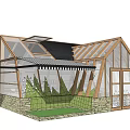 Modern Cafe Small Building 3d model