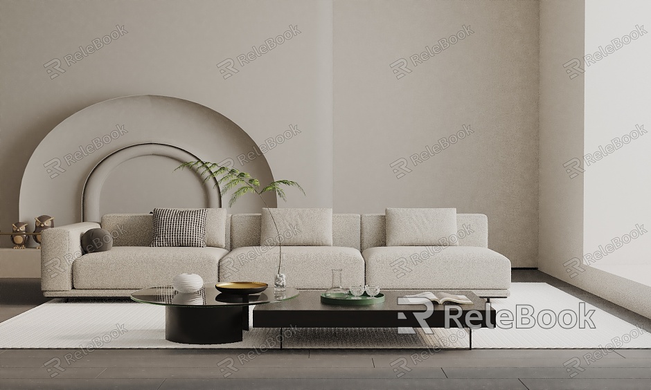 Modern three-seat sofa model