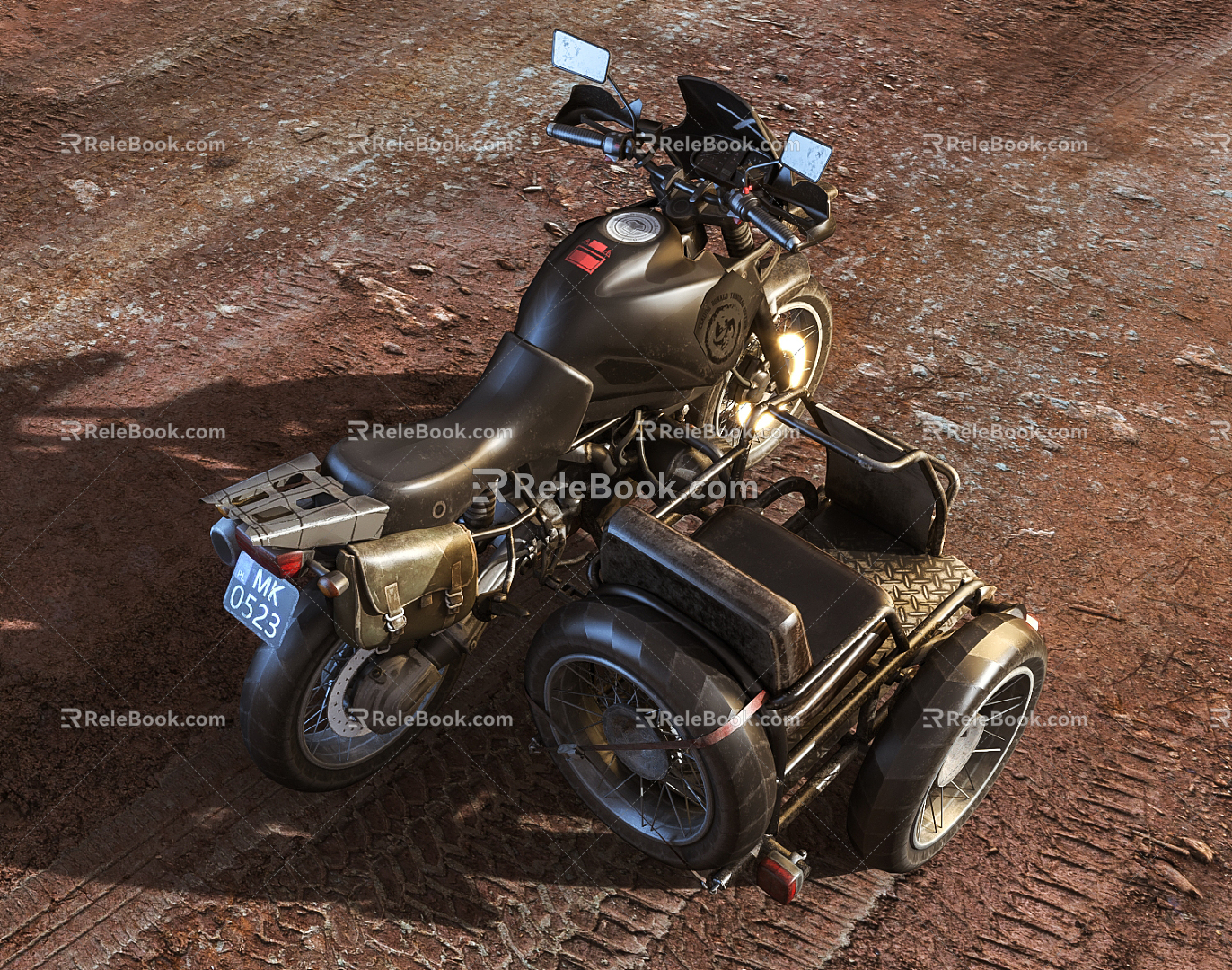 Modern motorcycle three-wheeled motorcycle 3d model