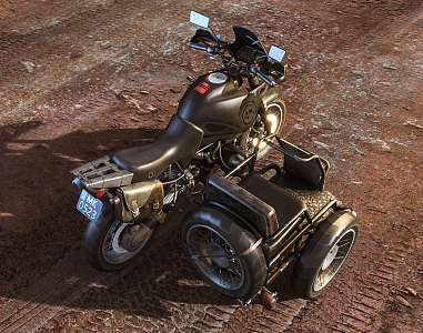 Modern motorcycle three-wheeled motorcycle 3d model