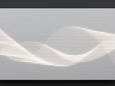 Abstract Modern White Dotted Wave Graphic Pattern on Gray Background Design 3d model