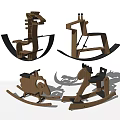 Wooden Building Blocks Crafted Into Animal Shaped Rocking Horse Toys For Kids