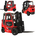 Red JAC Heavy Duty Industrial Forklift Equipment With Multiple Views 3d model