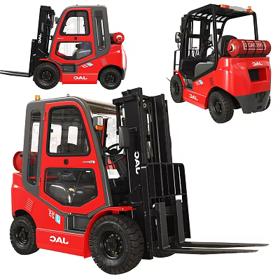 Red JAC Heavy Duty Industrial Forklift Equipment With Multiple Views 3d model