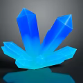 Decorative Ornament Set with Blue Crystal Cluster Shiny Glossy Design for Home Decor