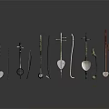 Traditional String Instruments Various Shapes Designs Arranged Black Background With Reflections