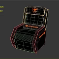 Black Gaming Chair With Orange Accent Cougar Branded Logo And Quilted Design