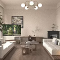 Modern Warm Cream Tone Living And Dining Room With Natural Wood Decor And Comfortable Sofas