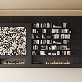 Modern Full Wall Bookcase Fireplace Books Book Ornaments 3d model