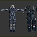 Futuristic Metallic Full Body Armor Suits With Mechanical Design Details