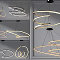 Contemporary Abstract Pendant Lights With Spiral Circular Design And LED Illumination