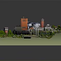 Modern Miniature Town Scene With Detailed Buildings Train Platform Green Trees And Roads
