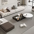 Modern sofa coffee table combination 3d model