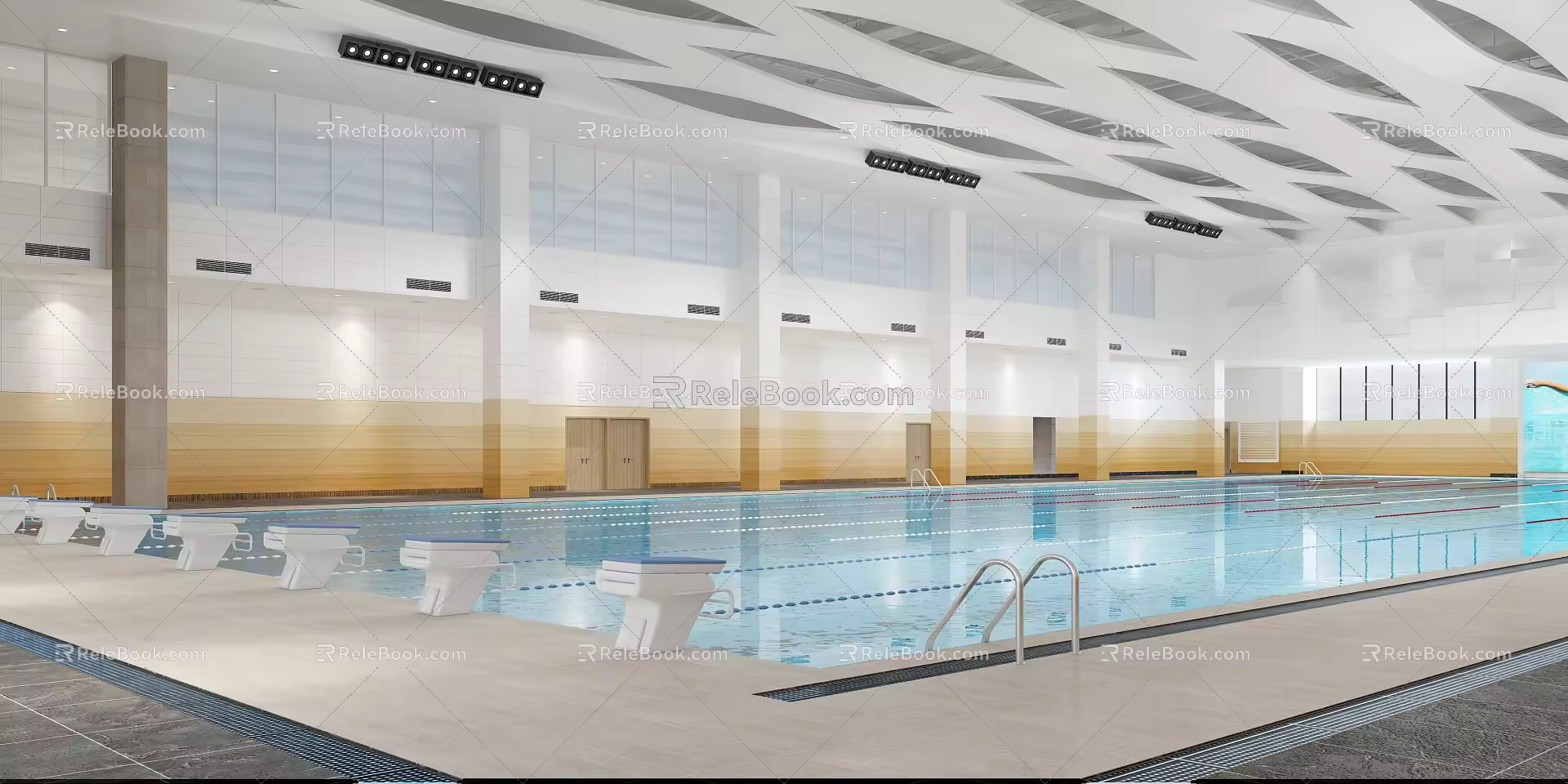 modern swimming pool 3d model