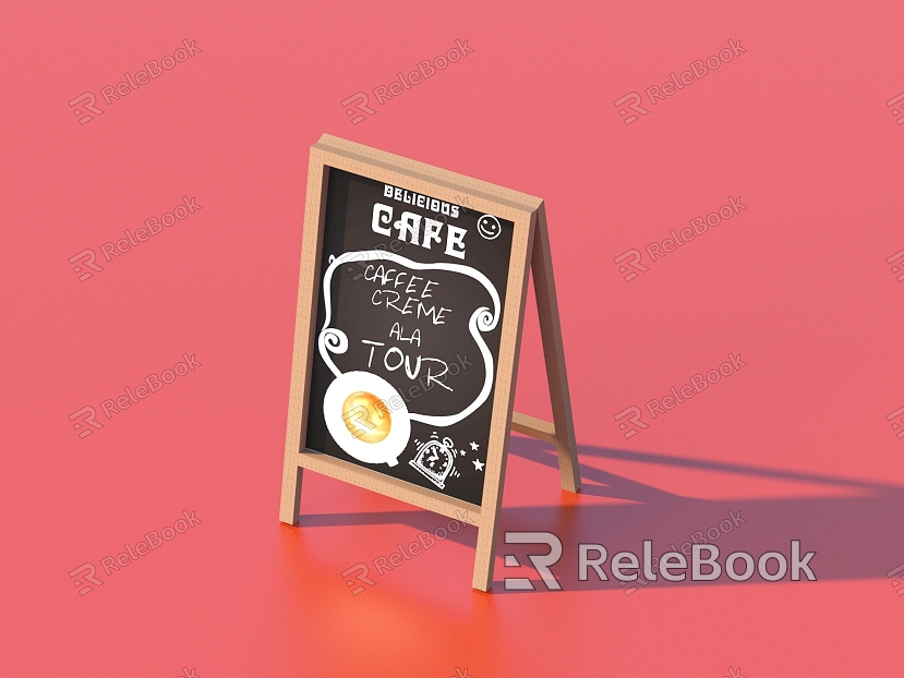 Billboard shop signboard blackboard graffiti wall chalk drawing small blackboard model