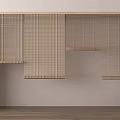Natural Wood Blinds With Vertical And Horizontal Slat Designs For Home Interior Walls