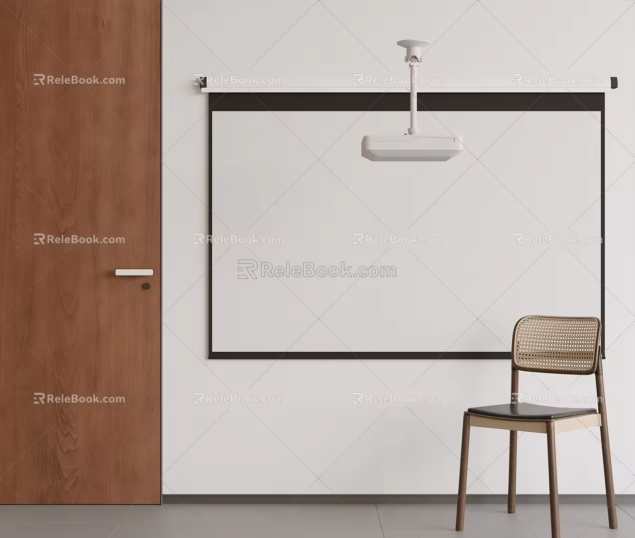 Projection Curtain Projector Screen Equipment Display Screen Projector Laser TV Single Chair 3d model