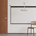 Projection Curtain Projector Screen Equipment Display Screen Projector Laser TV Single Chair 3d model