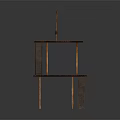 Wooden Building Model with Two Story Structure Construction Crane and Staircase