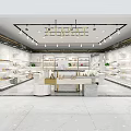 Seraphine Store Interior With Shoe Racks Display Cabinets Lighting Counter Green Plants And Marble Floor