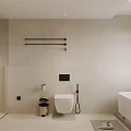 Modern Bathroom Interior With Glass Shower Free Standing Bathtub Double Vanity And Marble Countertop