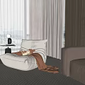Modern Lazy Sofa Caterpillar Lazy Sofa 3d model