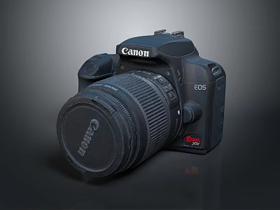 Canon EOS Rebel Black DSLR Camera With Lens Cap And Body Design 3d model Canon EOS Rebel Black DSLR Camera With Lens Cap And Body Design 3d model