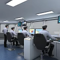 Advanced Ship Control Bridge With Professional Maritime Crew Operating Various Navigation And Monitoring Equipment