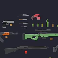 Low Poly Weapon Pack 3d model